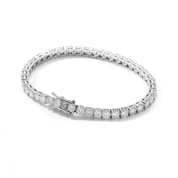 GRA Certified 5.8ct Moissanite Tennis Bracelet 3mm Sterling Silver - Picture 5 of 6